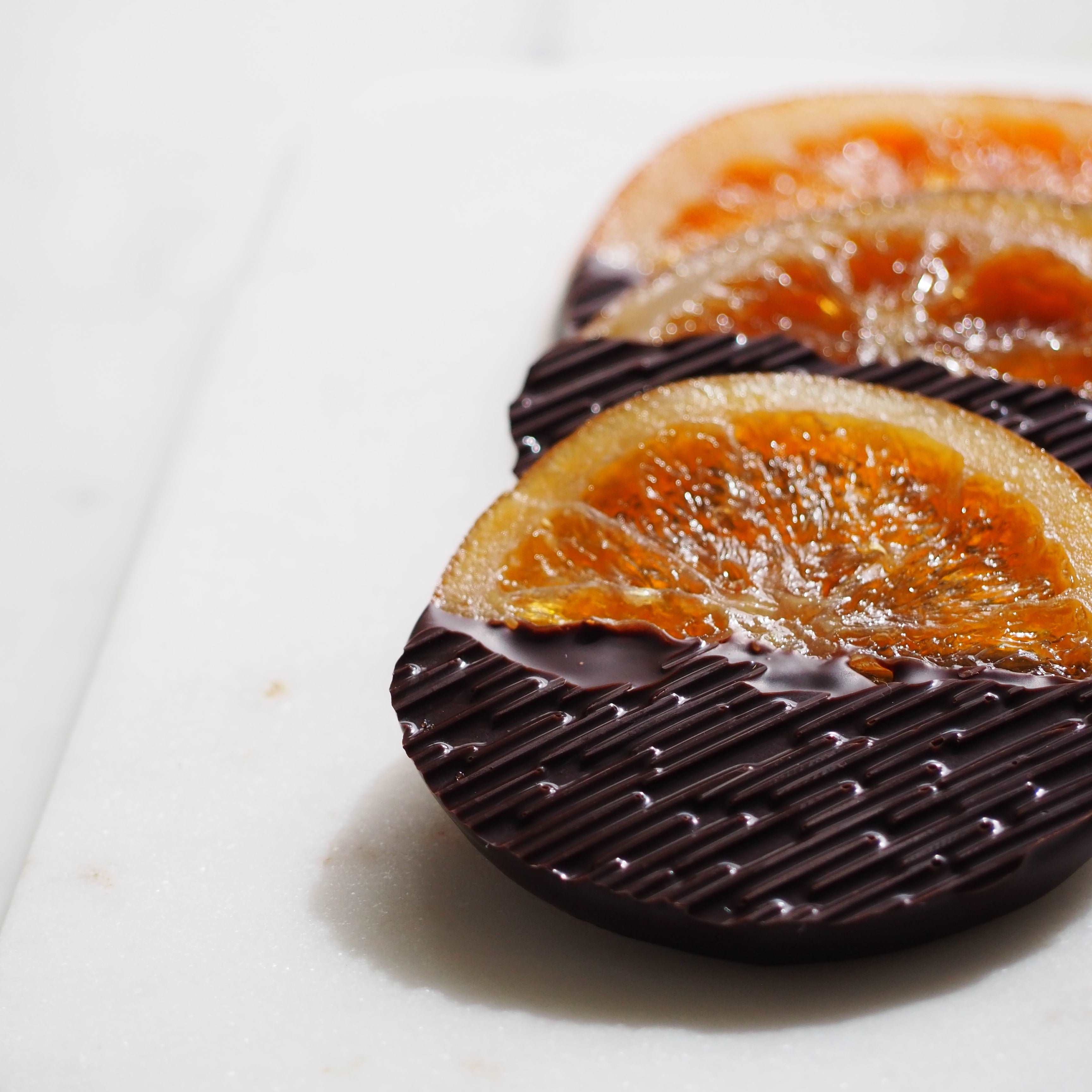 Chocolate dipped Orange Slices, by XO chocolate